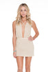 Luli Fama Golden Sugar Criss Cross Plunge Dress